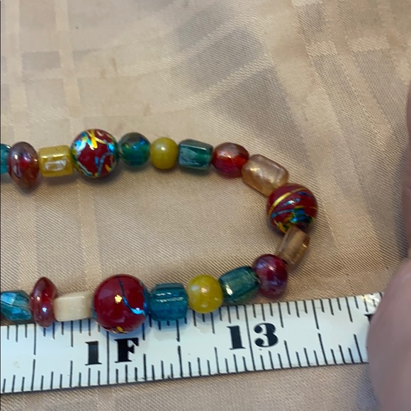VTG hand strung multi color glass bead necklace - Picture 5 of 6